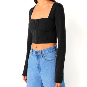 OAK + FORT Bustier Long Sleeve Top